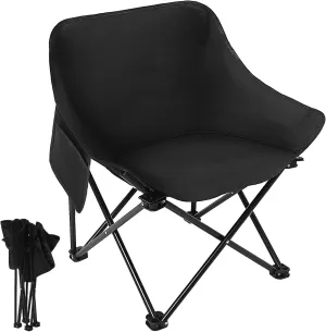 Alipis Outdoor Foldable Chair Sturdy Portable Beach Chair Side Pocket Multi-Functional for Camping Hiking Fishing and Picnics Oxford Support for Outdoor Activities