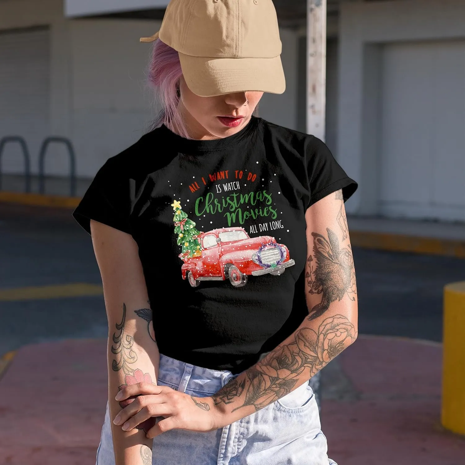 All I Want to Do is Watch Christmas Movies White Graphic Tshirt