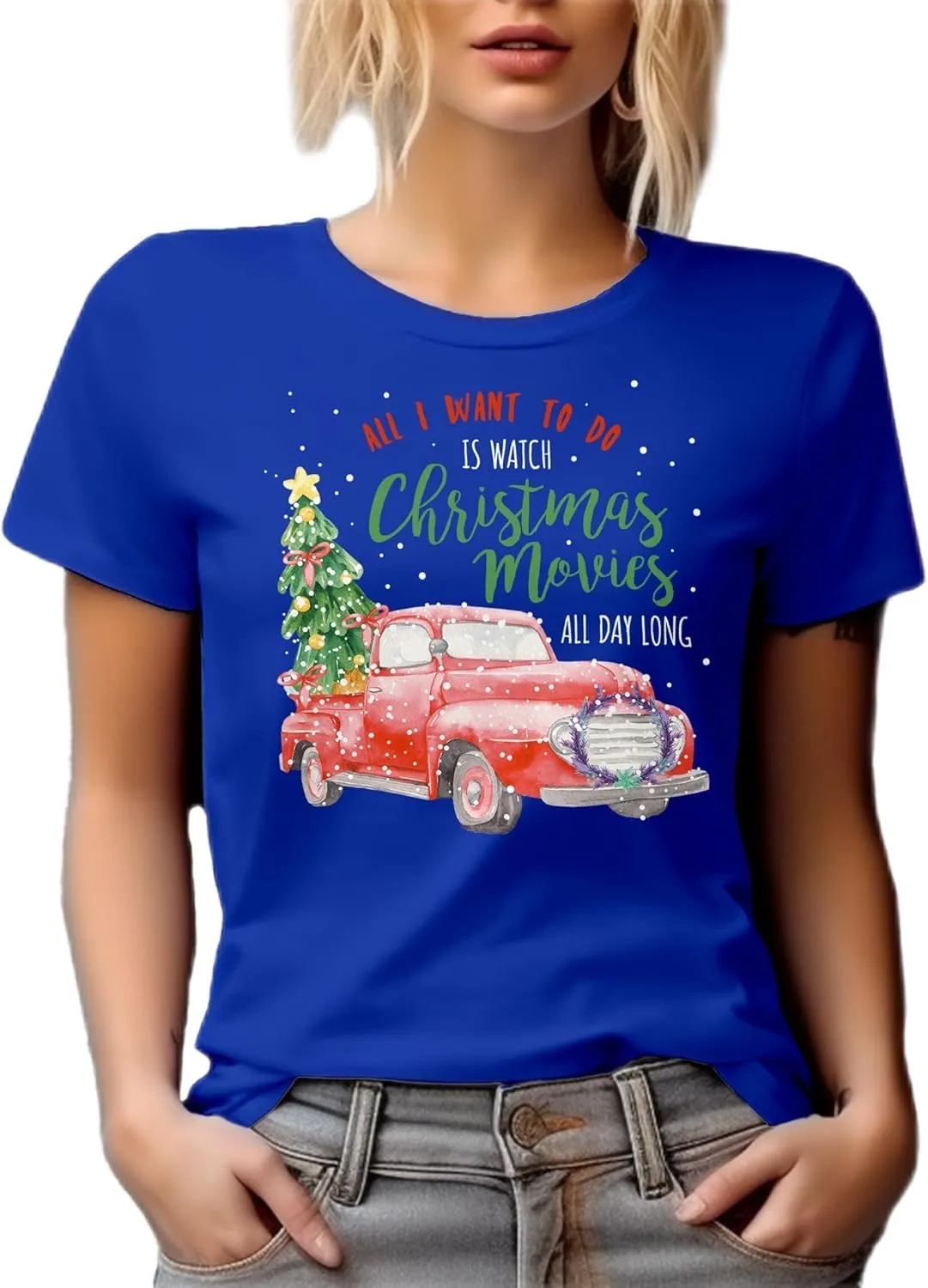 All I Want to Do is Watch Christmas Movies White Graphic Tshirt