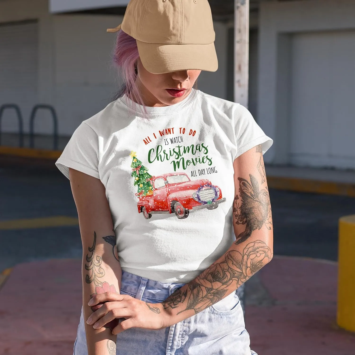 All I Want to Do is Watch Christmas Movies White Graphic Tshirt