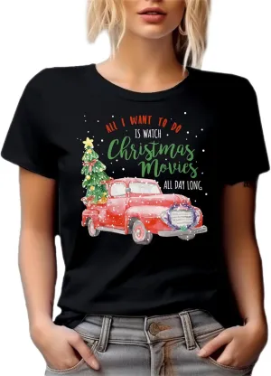 All I Want to Do is Watch Christmas Movies White Graphic Tshirt