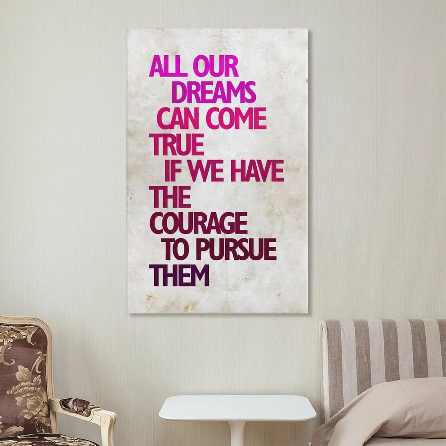 All Our Dreams Can Come True If We Have The Courage To Pursue Them, Canvas Wall Art Posters For Room Aesthetics And Decor Canvas Painting Wall Art Poster for Bedroom Living Room Decor 20x30inch(50x75c