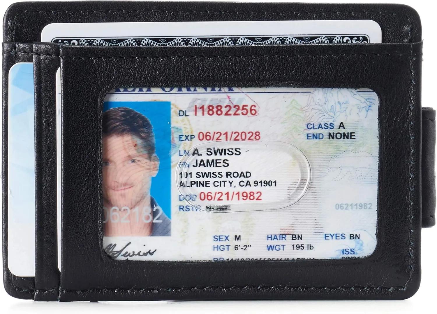Alpine Swiss Harper Mens RFID Slim Money Clip Front Pocket Wallet Minimalist Leather ID Card Holder