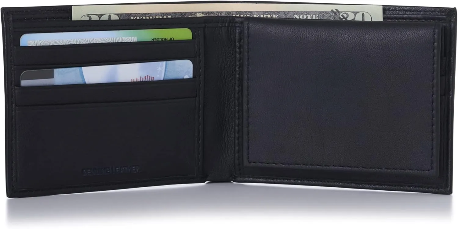 Alpine Swiss Mens Passcase Bifold Wallet Genuine Leather Comes in Gift Bag