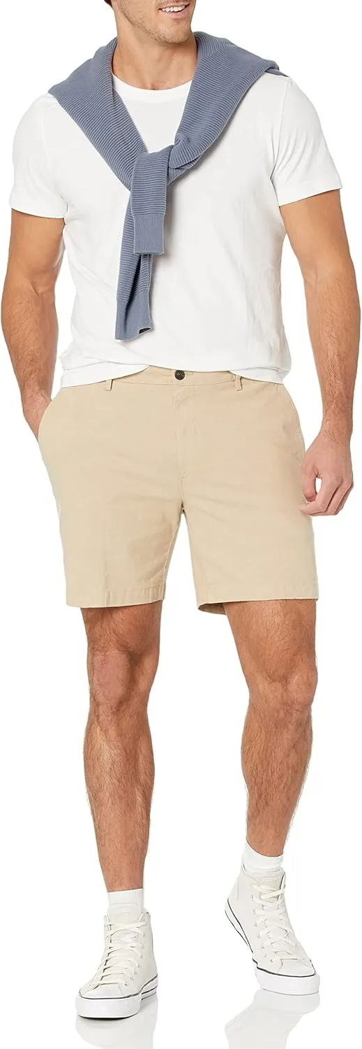 Amazon Essentials Men's Slim-Fit 7" Lightweight Comfort Stretch Oxford Short (Previously Goodthreads)
