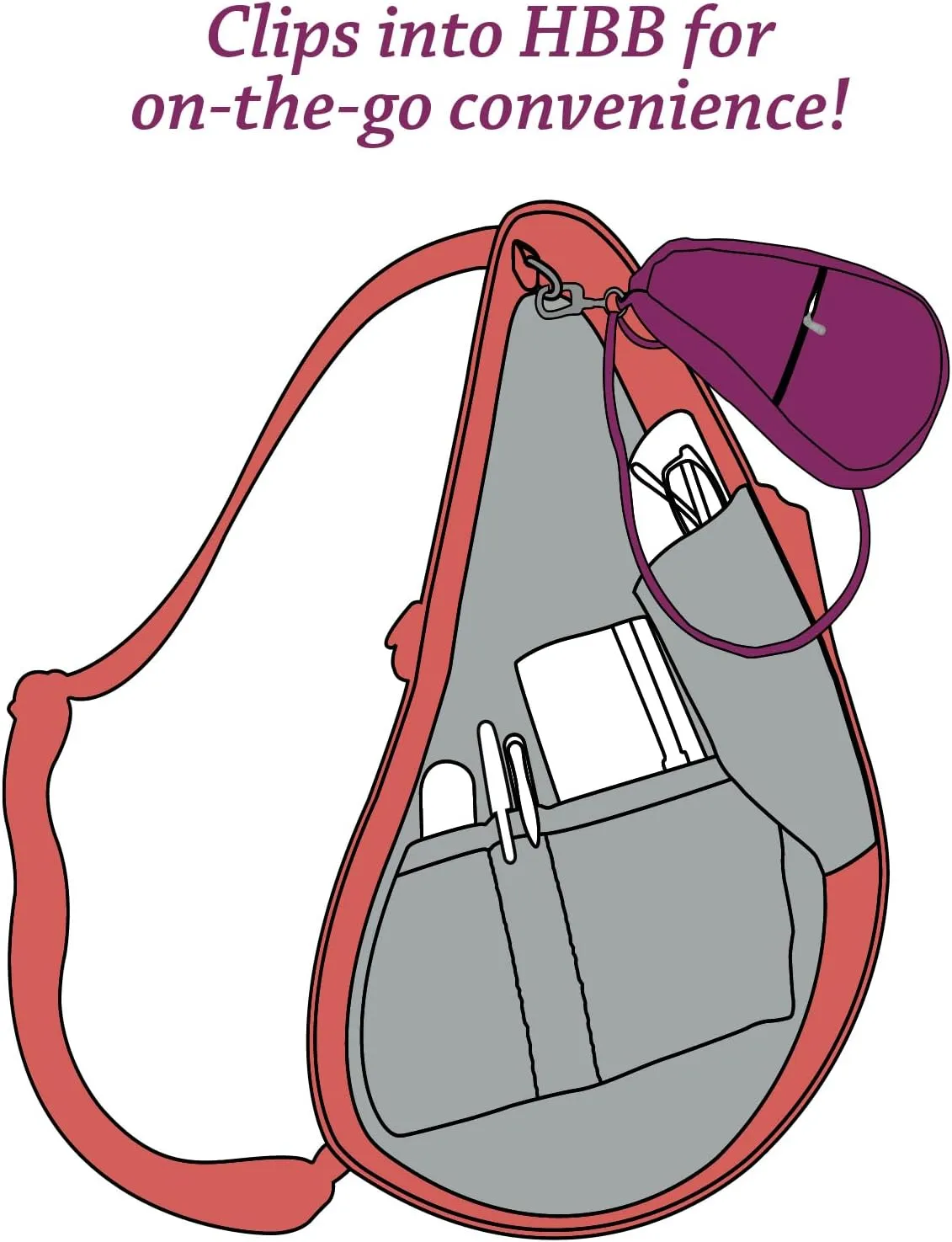 AmeriBag 10" Nylon Crossbody Sling Baglett (Stormy Grey)