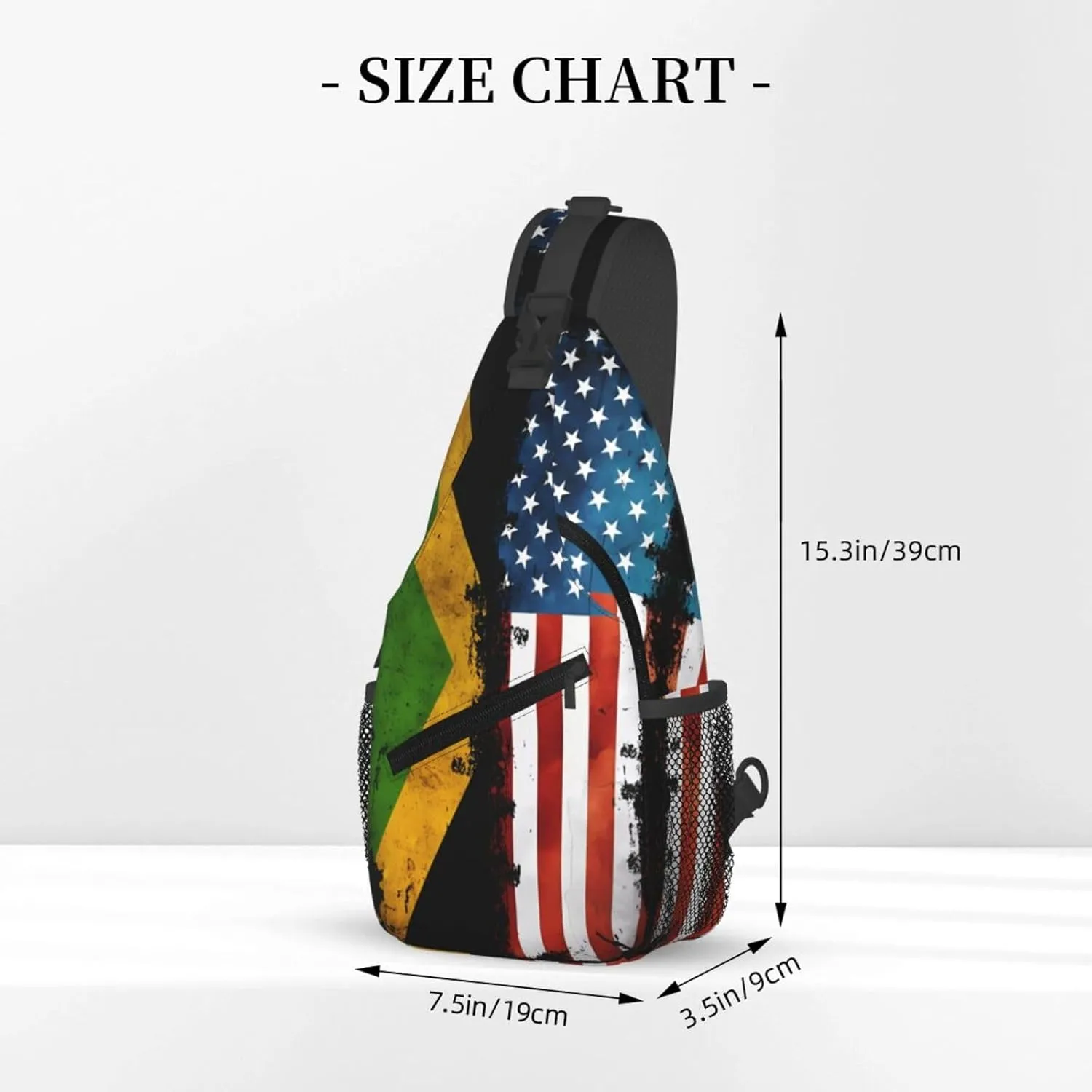American Flag And Jamaican Flag Cross Chest Bag Crossbody Bags Sling Backpack Gym Shoulder Bags Sports Fanny Pack Adjustable Travel Daypack Diagonally Casual Rucksack