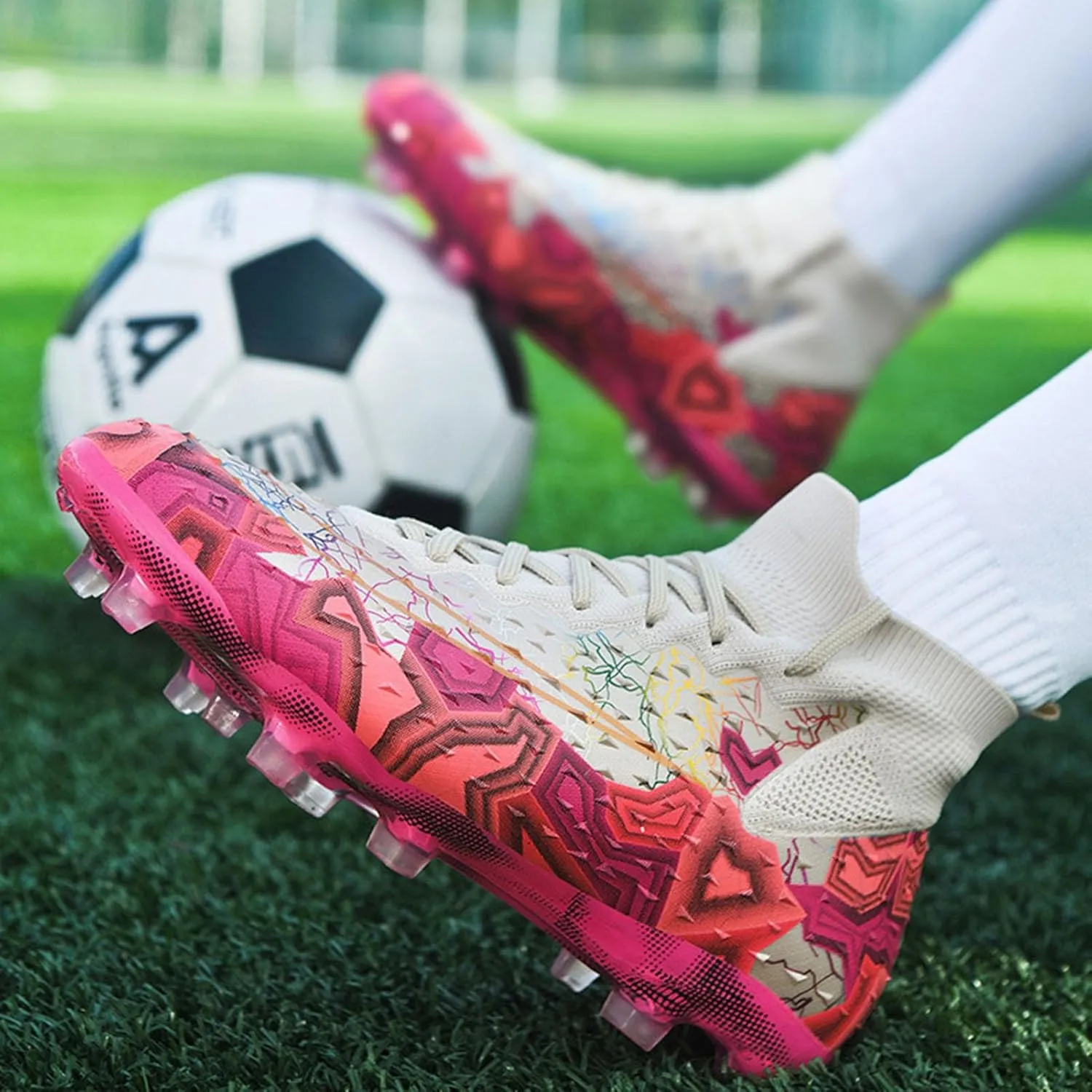 American Football Cleats,Lightweight High-Top,Adult Soccer Cleats,Breathable,Mens Football Cleats,Athletic for Indoor and Outdoor Sports Unisex