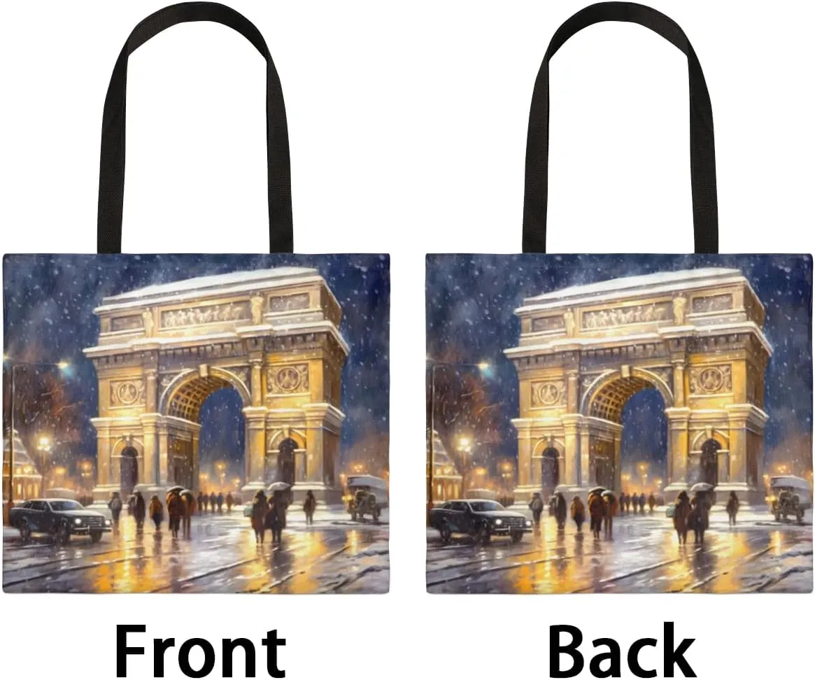 American Romantic Bicycle Canvas Tote Bag for Women Men Stylish Tote Handbag Shoulder Bag Reusable Grocery Bag
