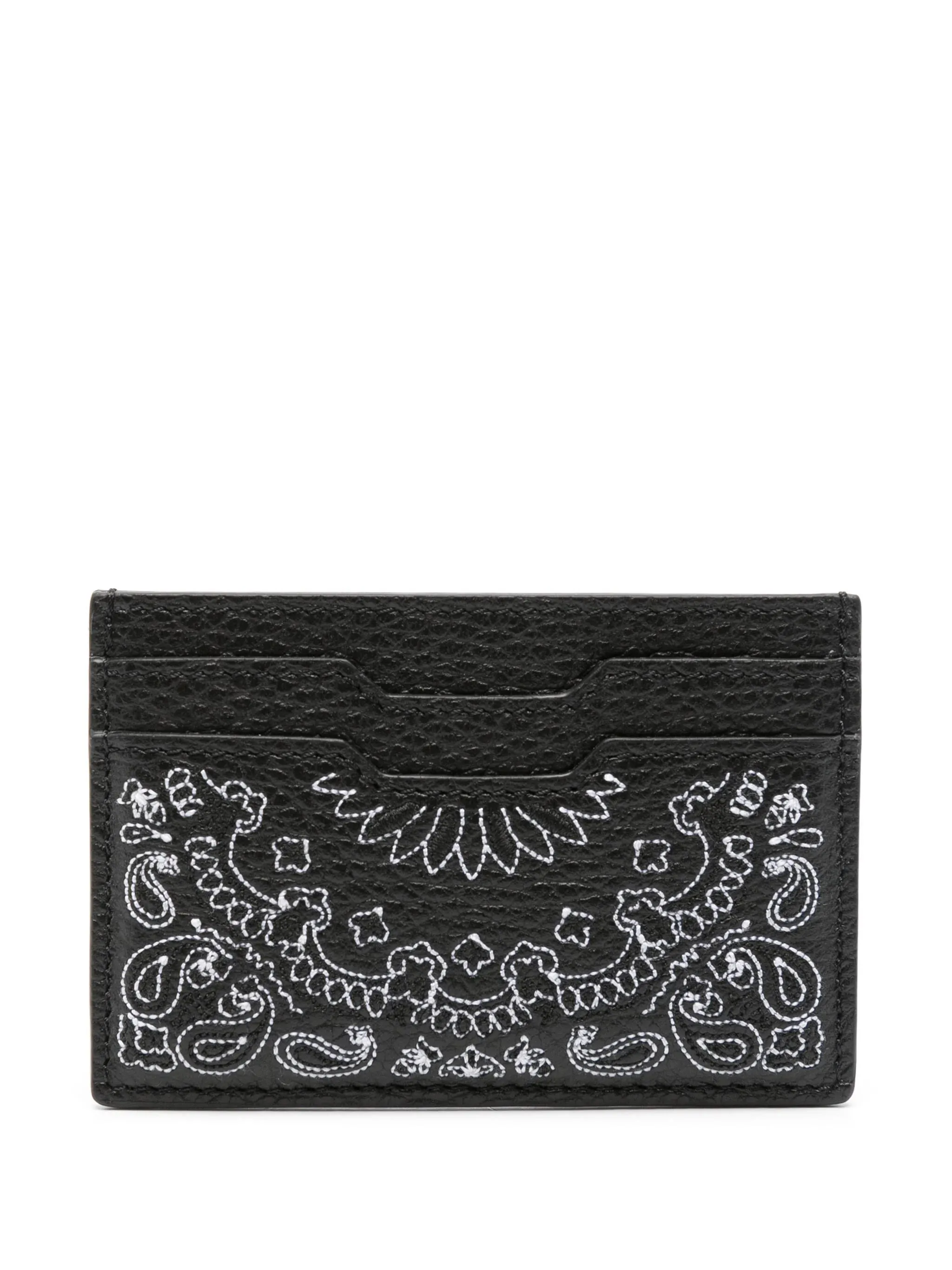 Amiri Pebbled Bandana Card Holder in Black