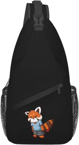 Angry Red Panda Crossbody Bags For Women Men Chest Backpack Gym Shoulder Bag Travel Outdoor Sports Casual Crossbody Bags