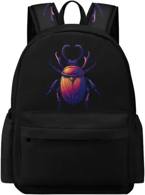 Animal Beetle Insect Occult Bug Travel Backpack 16.5 Inch Lightweight Laptop Bag Daypack for Men Women