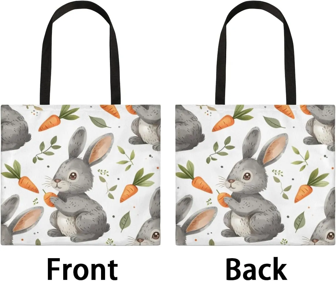 Animal Chicken Flowers Canvas Tote Bag for Women Men Stylish Tote Handbag Shoulder Bag Reusable Grocery Bag