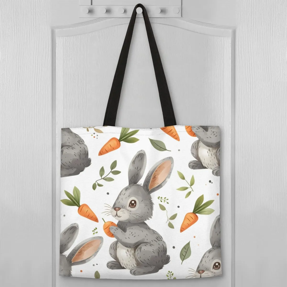 Animal Chicken Flowers Canvas Tote Bag for Women Men Stylish Tote Handbag Shoulder Bag Reusable Grocery Bag
