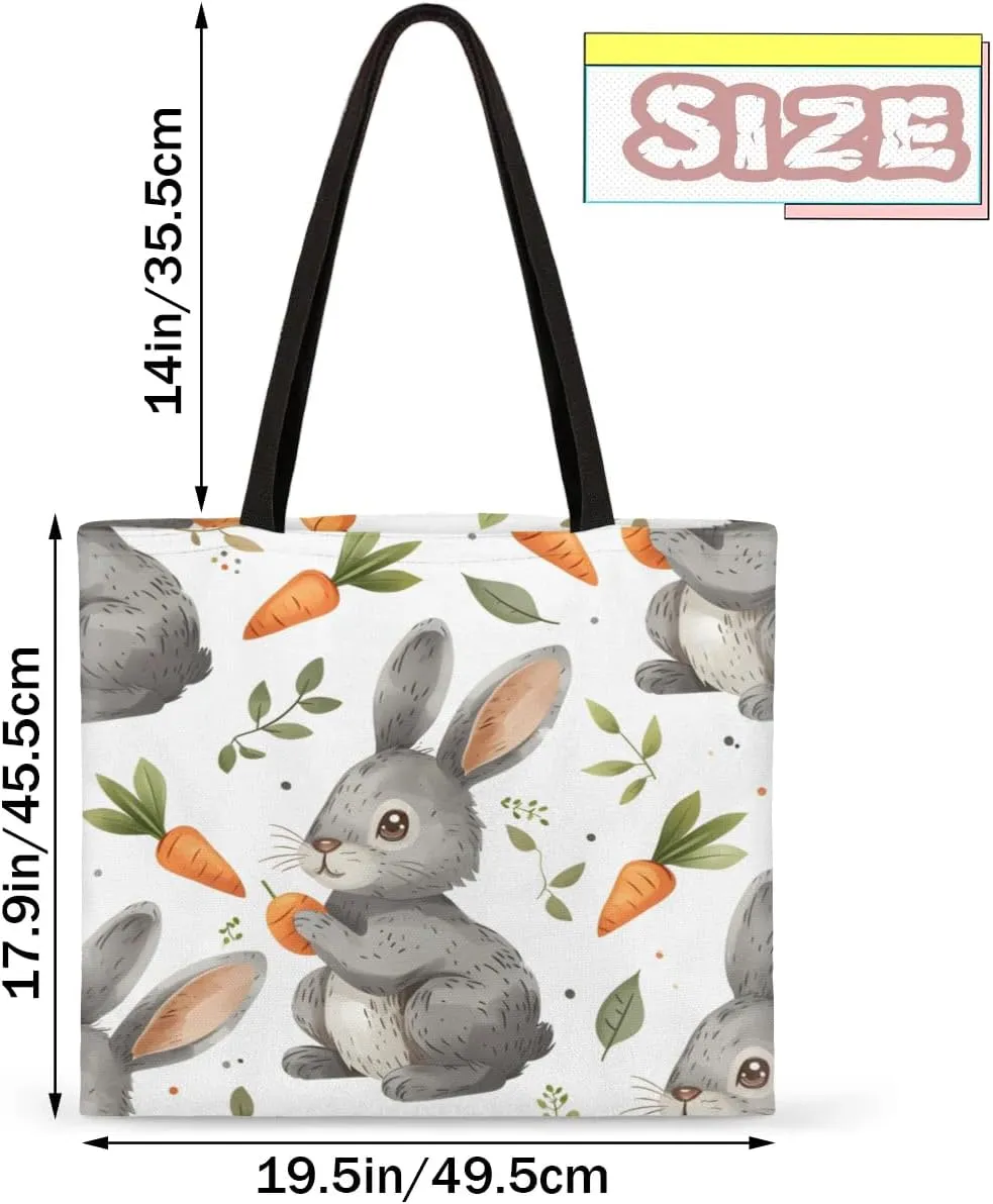 Animal Chicken Flowers Canvas Tote Bag for Women Men Stylish Tote Handbag Shoulder Bag Reusable Grocery Bag