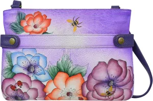 Anna by Anuschka Women's Original Hand-Painted Genuine Leather Medium Crossbody