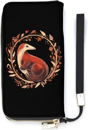 Anteater Print Long Wallet PU Leather Bifold Wallet Credit Card Holder Purse with Hand Strap for Men Women