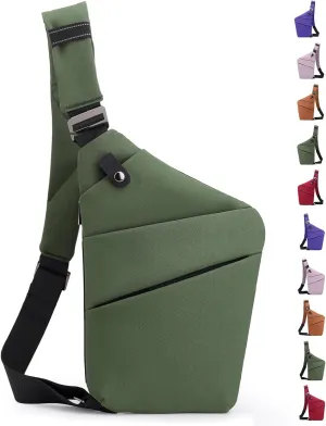 Anti Theft Crossbody Bag,Sling Bag for Women Men,Multi-pocket Chest Shoulder Bag for Travel, Sport, Work
