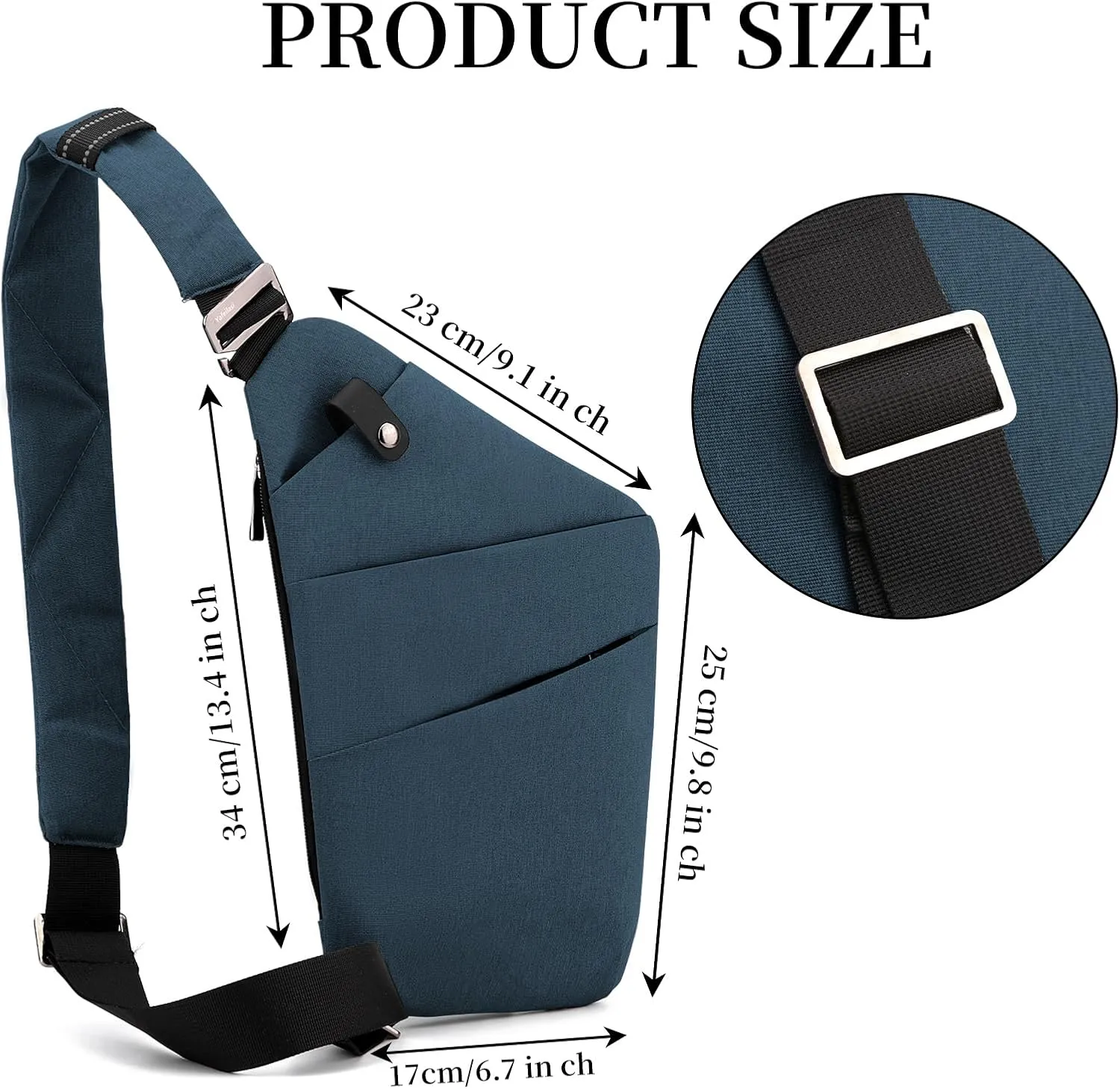 Anti Theft Crossbody Travel Bag - Multi-pocket Shoulder Bag with Adjustable Strap,Slim Sling Bag for Women Men
