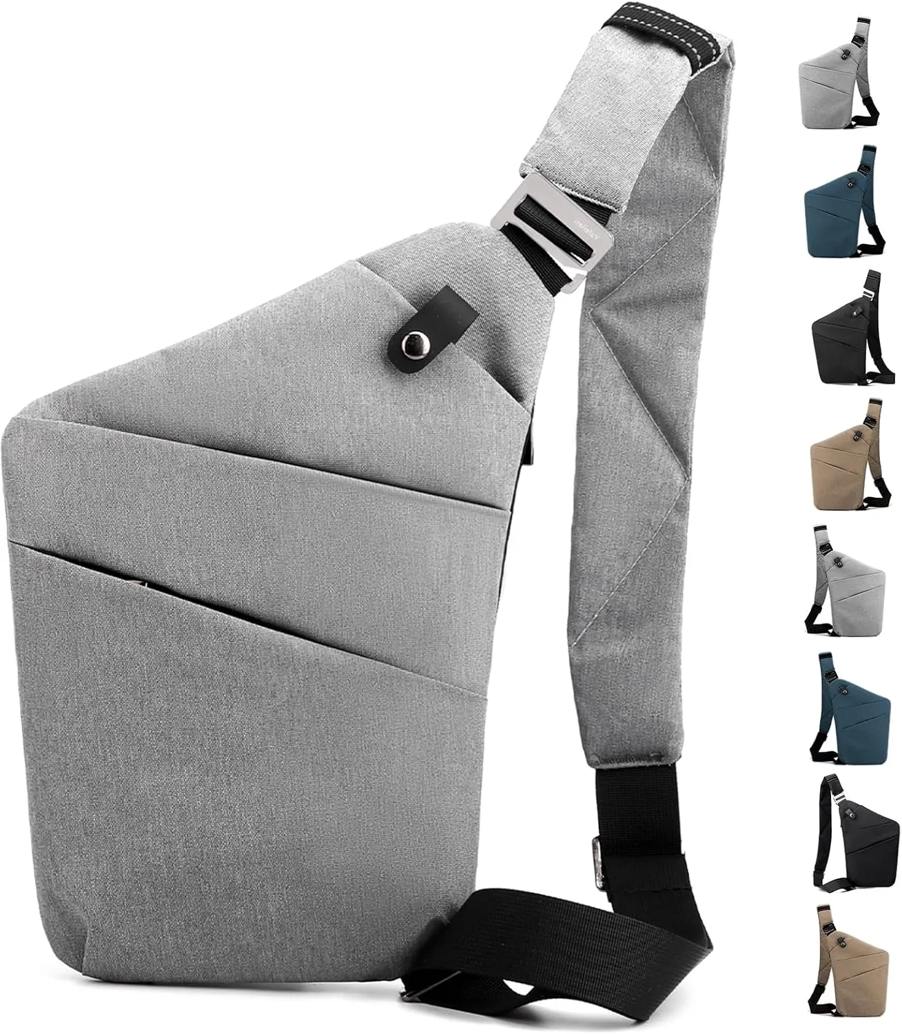 Anti Theft Crossbody Travel Bag - Multi-pocket Shoulder Bag with Adjustable Strap,Slim Sling Bag for Women Men