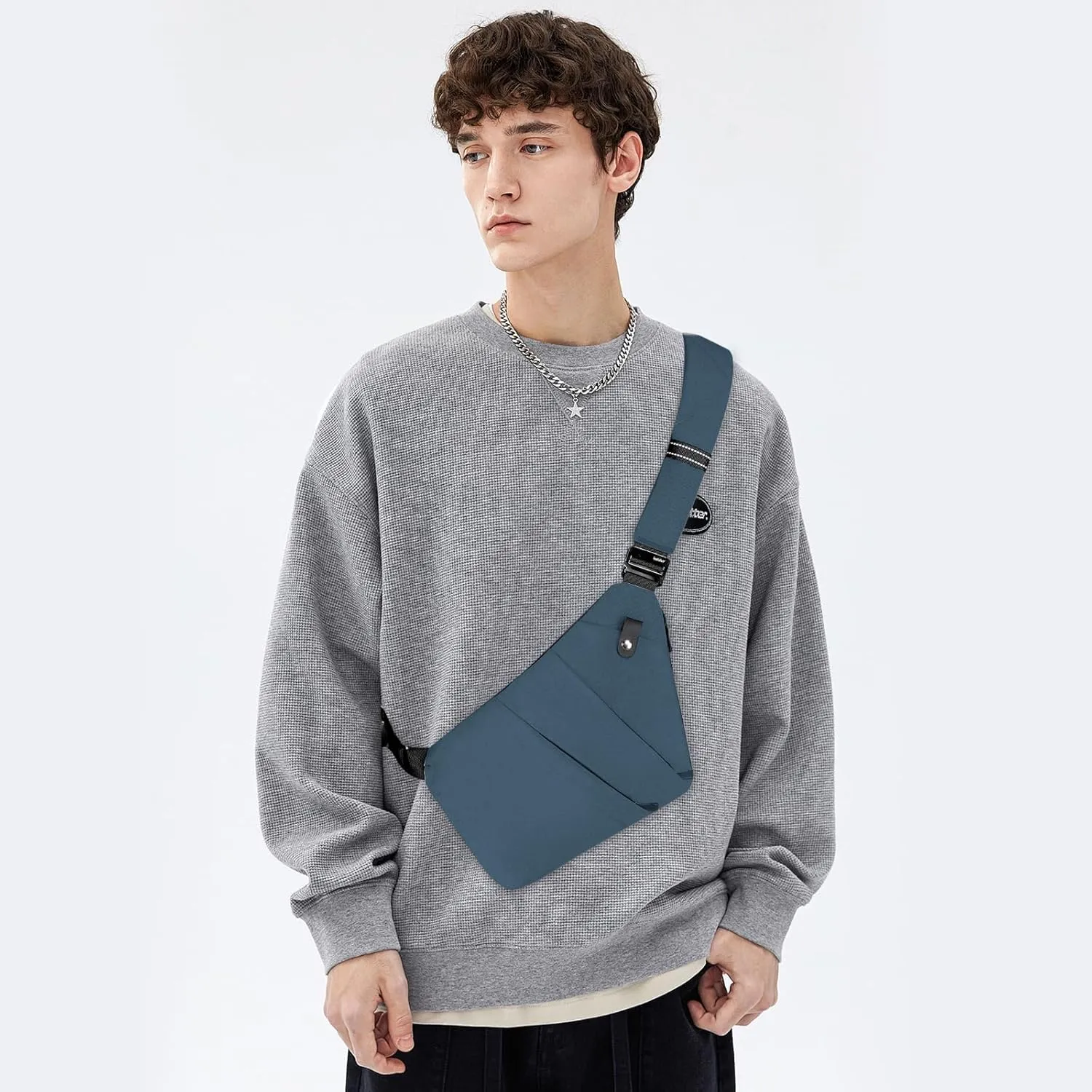 Anti Theft Crossbody Travel Bag - Multi-pocket Shoulder Bag with Adjustable Strap,Slim Sling Bag for Women Men