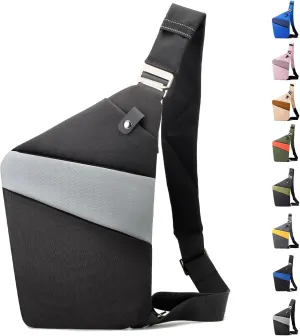 Anti Theft Crossbody Travel Bag - Multi-pocket Shoulder Bag with Adjustable Strap,Slim Sling Bag for Women Men