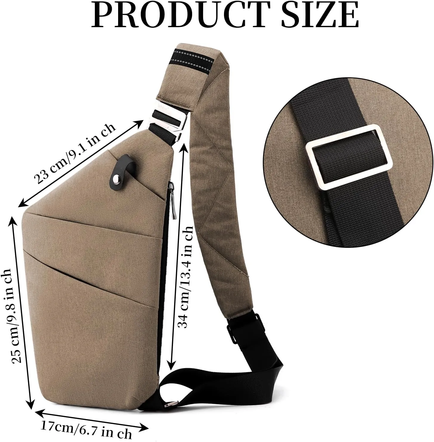 Anti Theft Crossbody Travel Bag - Multi-pocket Shoulder Bag with Adjustable Strap,Slim Sling Bag for Women Men