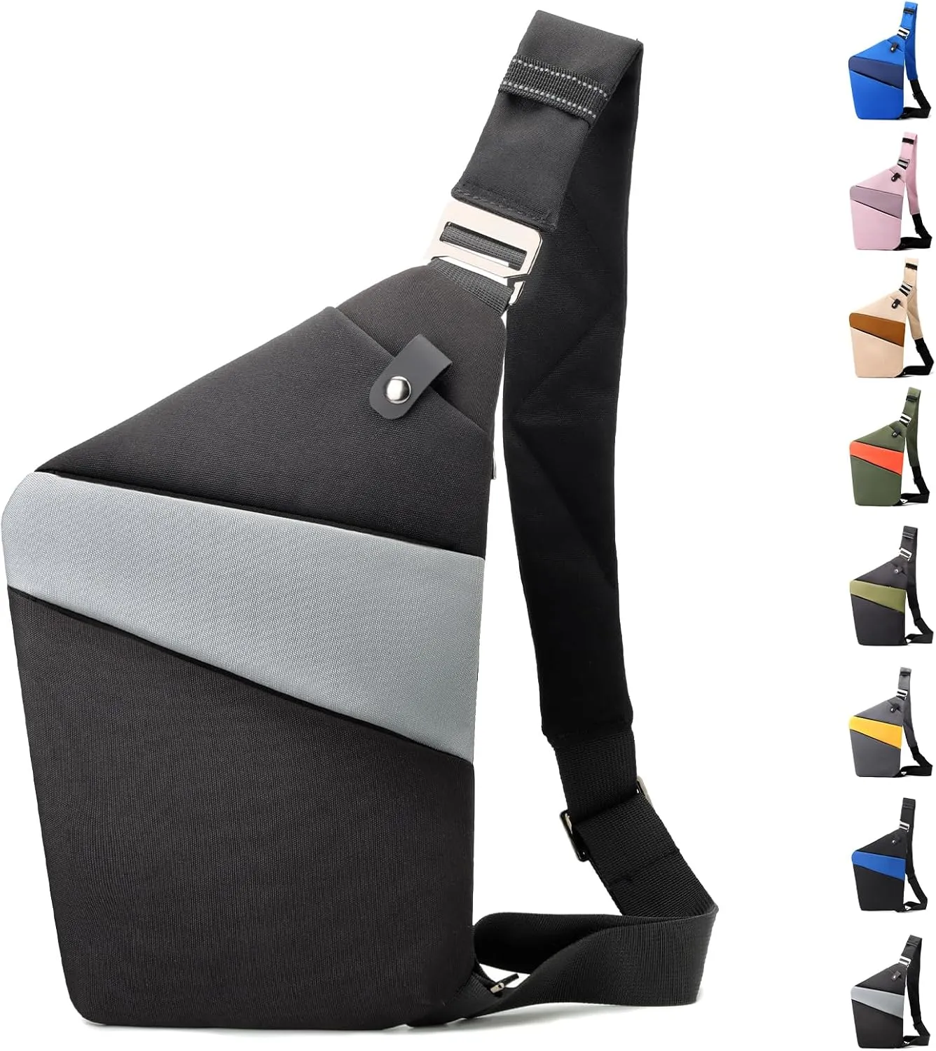 Anti Theft Crossbody Travel Bag - Multi-pocket Shoulder Bag with Adjustable Strap,Slim Sling Bag for Women Men