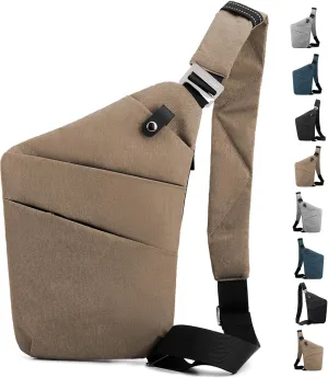 Anti Theft Crossbody Travel Bag - Multi-pocket Shoulder Bag with Adjustable Strap,Slim Sling Bag for Women Men