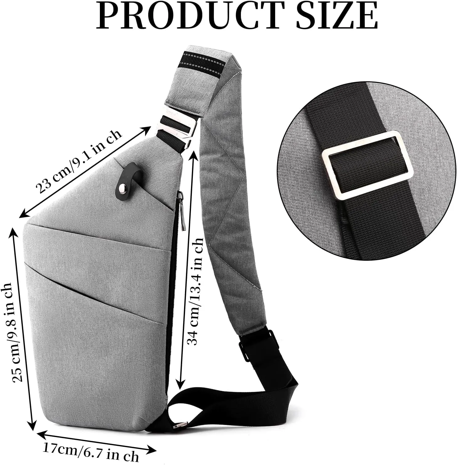 Anti Theft Crossbody Travel Bag - Multi-pocket Shoulder Bag with Adjustable Strap,Slim Sling Bag for Women Men