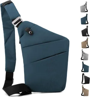 Anti Theft Crossbody Travel Bag - Multi-pocket Shoulder Bag with Adjustable Strap,Slim Sling Bag for Women Men