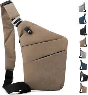 Anti Theft Crossbody Travel Bag - Multi-pocket Shoulder Bag with Adjustable Strap,Slim Sling Bag for Women Men