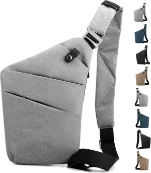 Anti Theft Crossbody Travel Bag - Multi-pocket Shoulder Bag with Adjustable Strap,Slim Sling Bag for Women Men