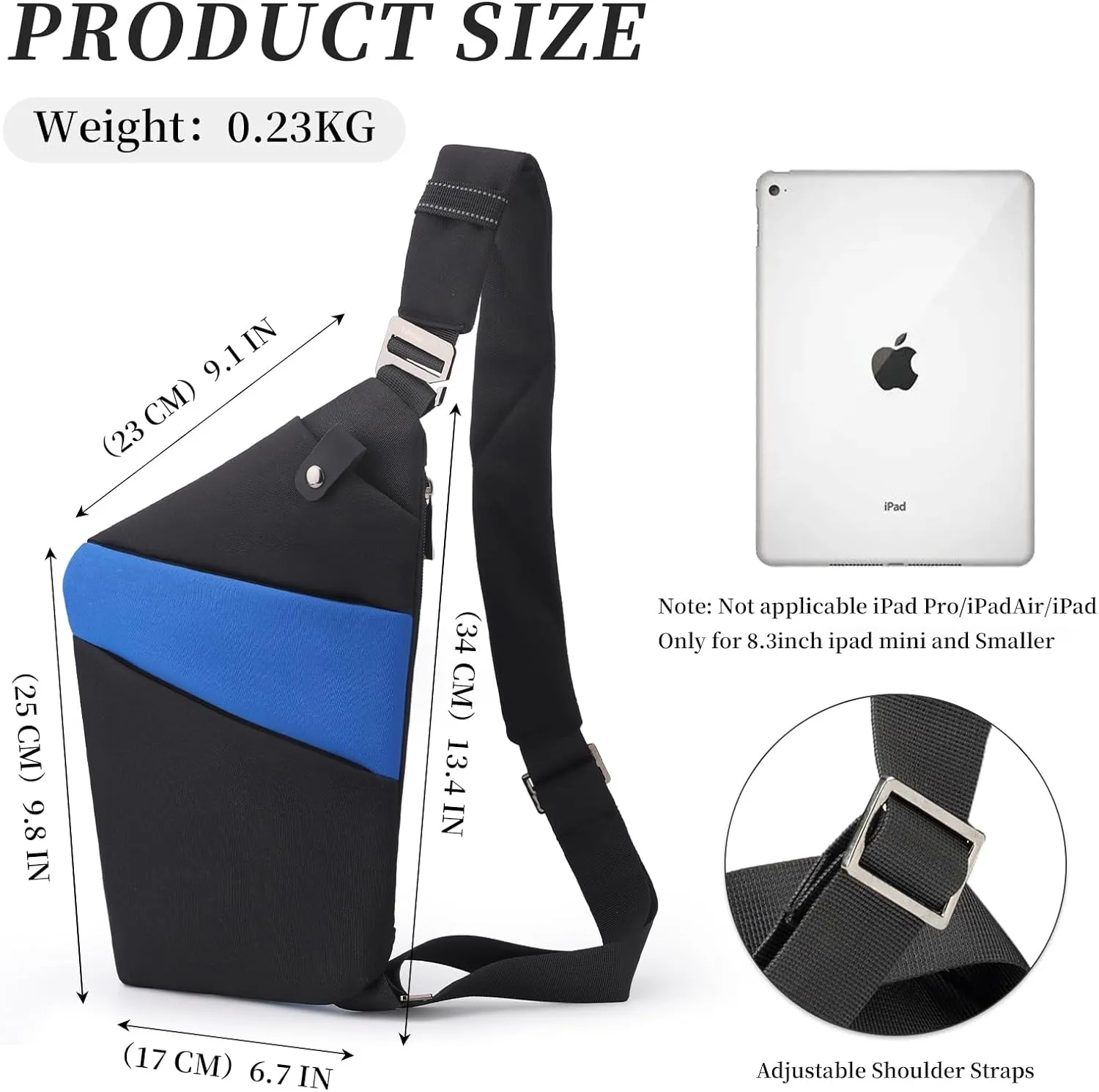 Anti Theft Crossbody Travel Bag - Multi-pocket Shoulder Bag with Adjustable Strap,Slim Sling Bag for Women Men
