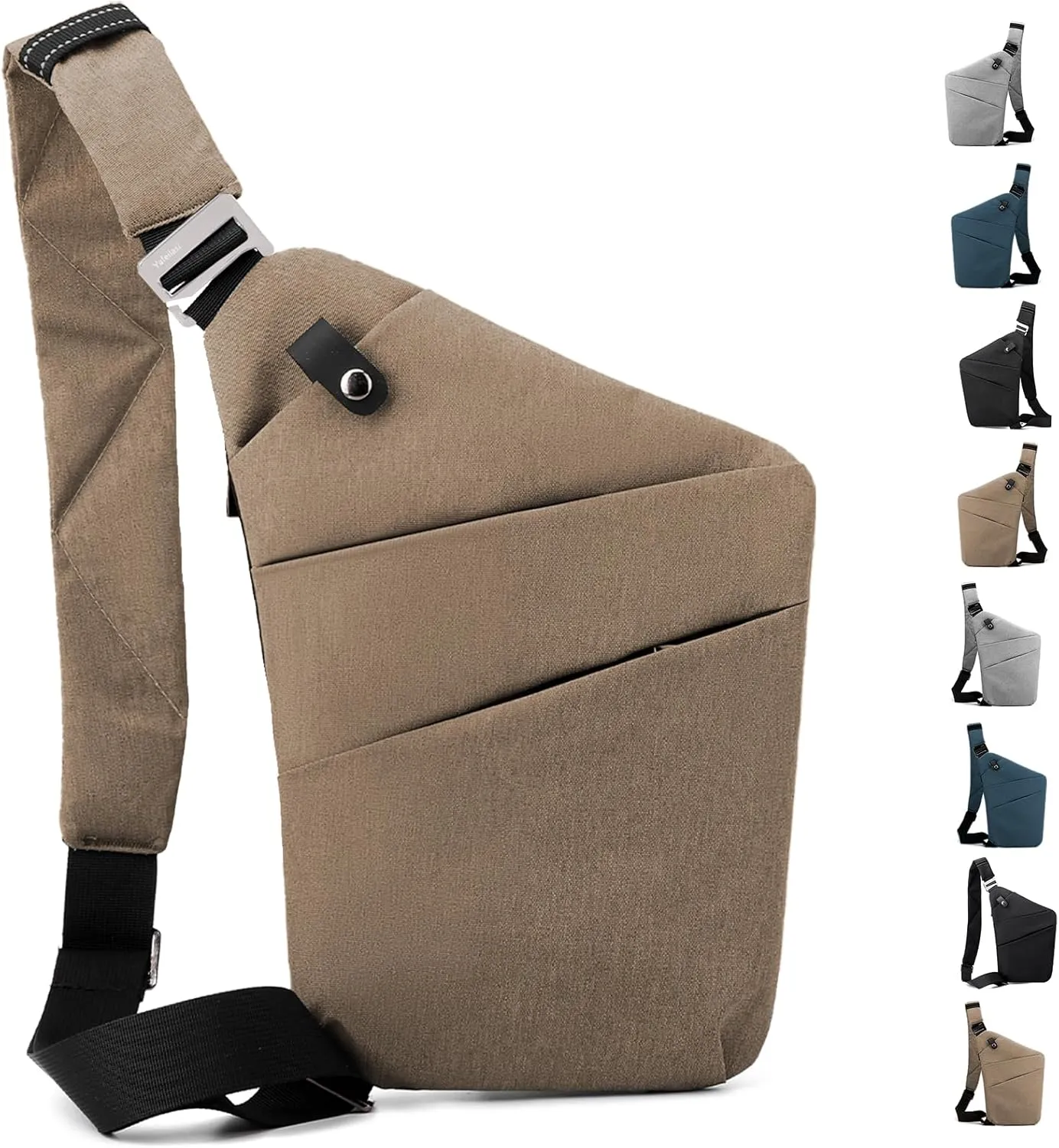 Anti Theft Crossbody Travel Bag - Multi-pocket Shoulder Bag with Adjustable Strap,Slim Sling Bag for Women Men
