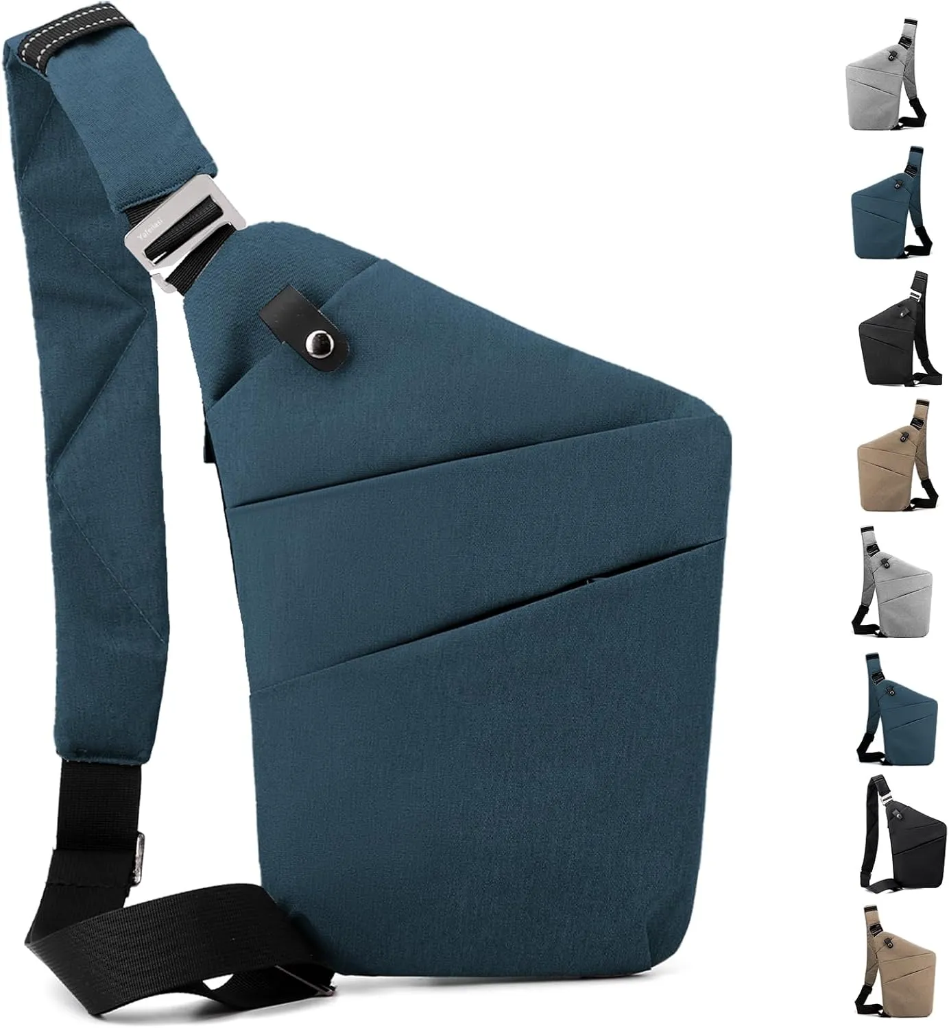 Anti Theft Crossbody Travel Bag - Multi-pocket Shoulder Bag with Adjustable Strap,Slim Sling Bag for Women Men