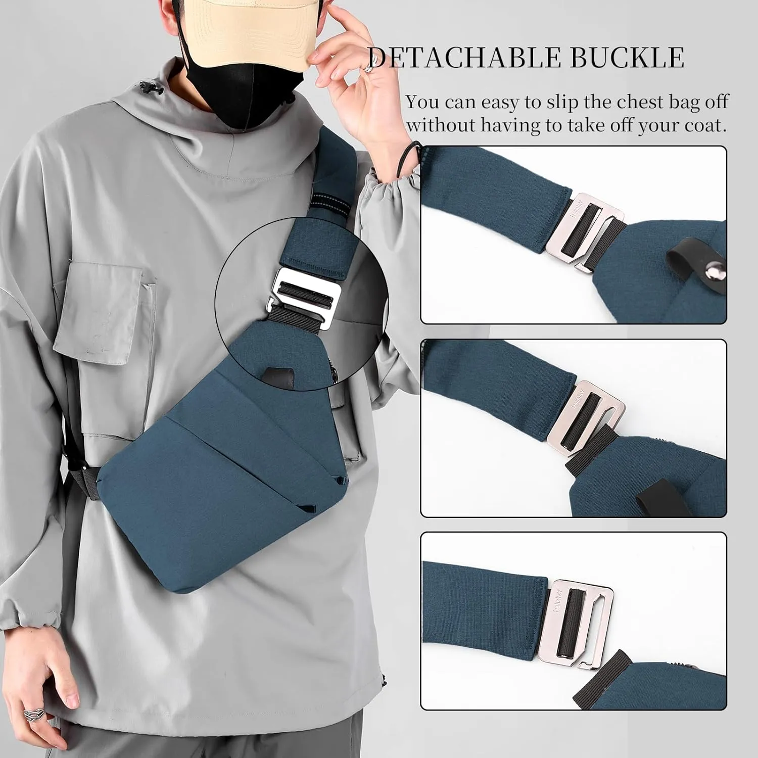 Anti Theft Crossbody Travel Bag - Multi-pocket Shoulder Bag with Adjustable Strap,Slim Sling Bag for Women Men