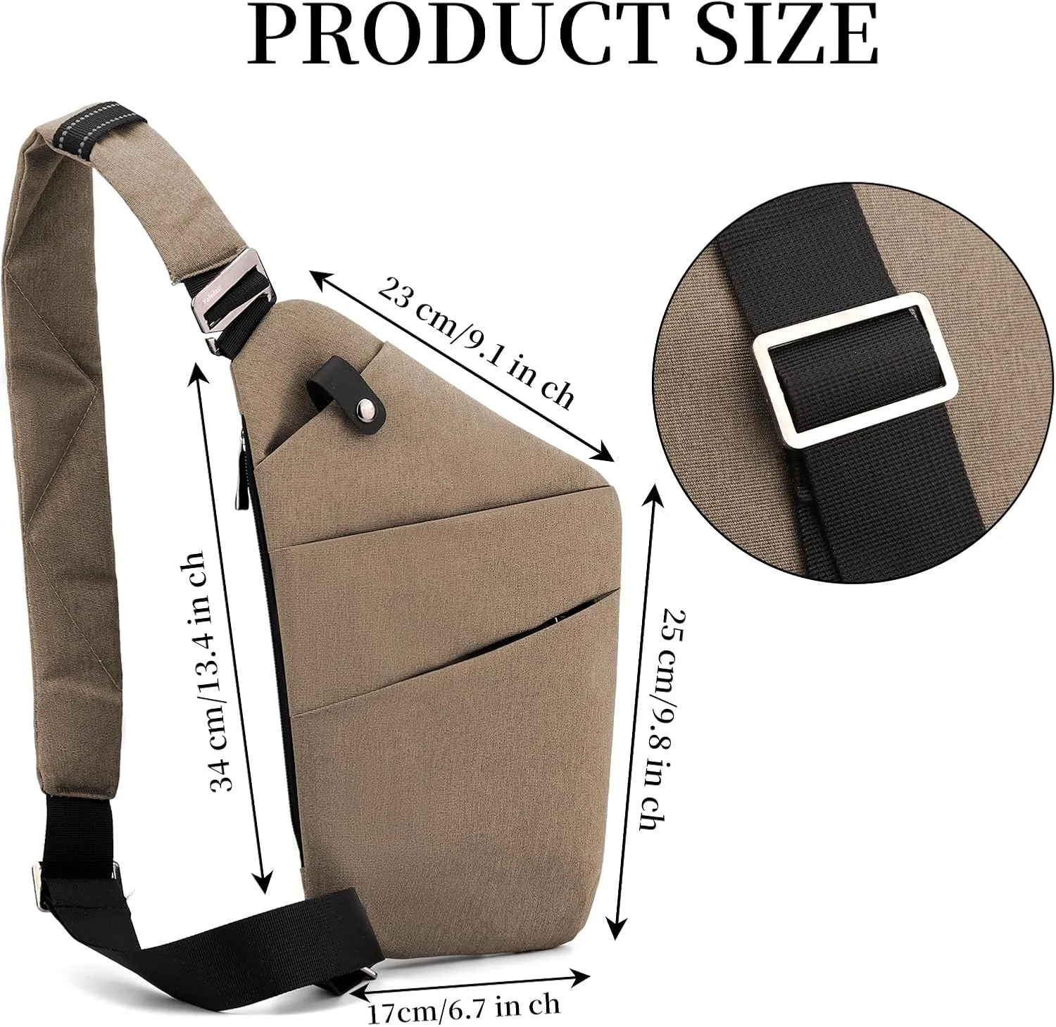 Anti Theft Crossbody Travel Bag - Multi-pocket Shoulder Bag with Adjustable Strap,Slim Sling Bag for Women Men