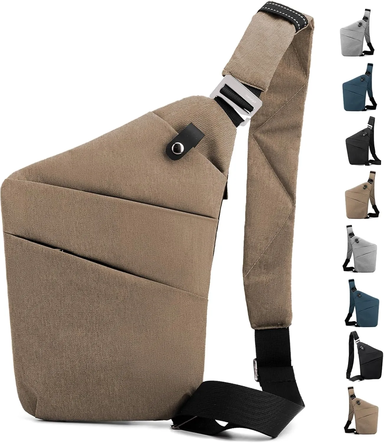 Anti Theft Crossbody Travel Bag - Multi-pocket Shoulder Bag with Adjustable Strap,Slim Sling Bag for Women Men