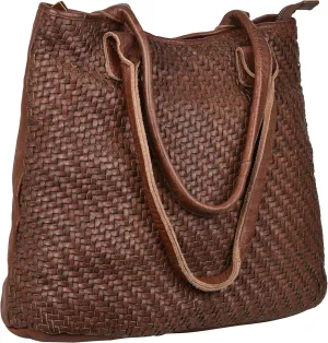 ANTONIO VALERIA Alice Braided Washed Leather HandBag for Women