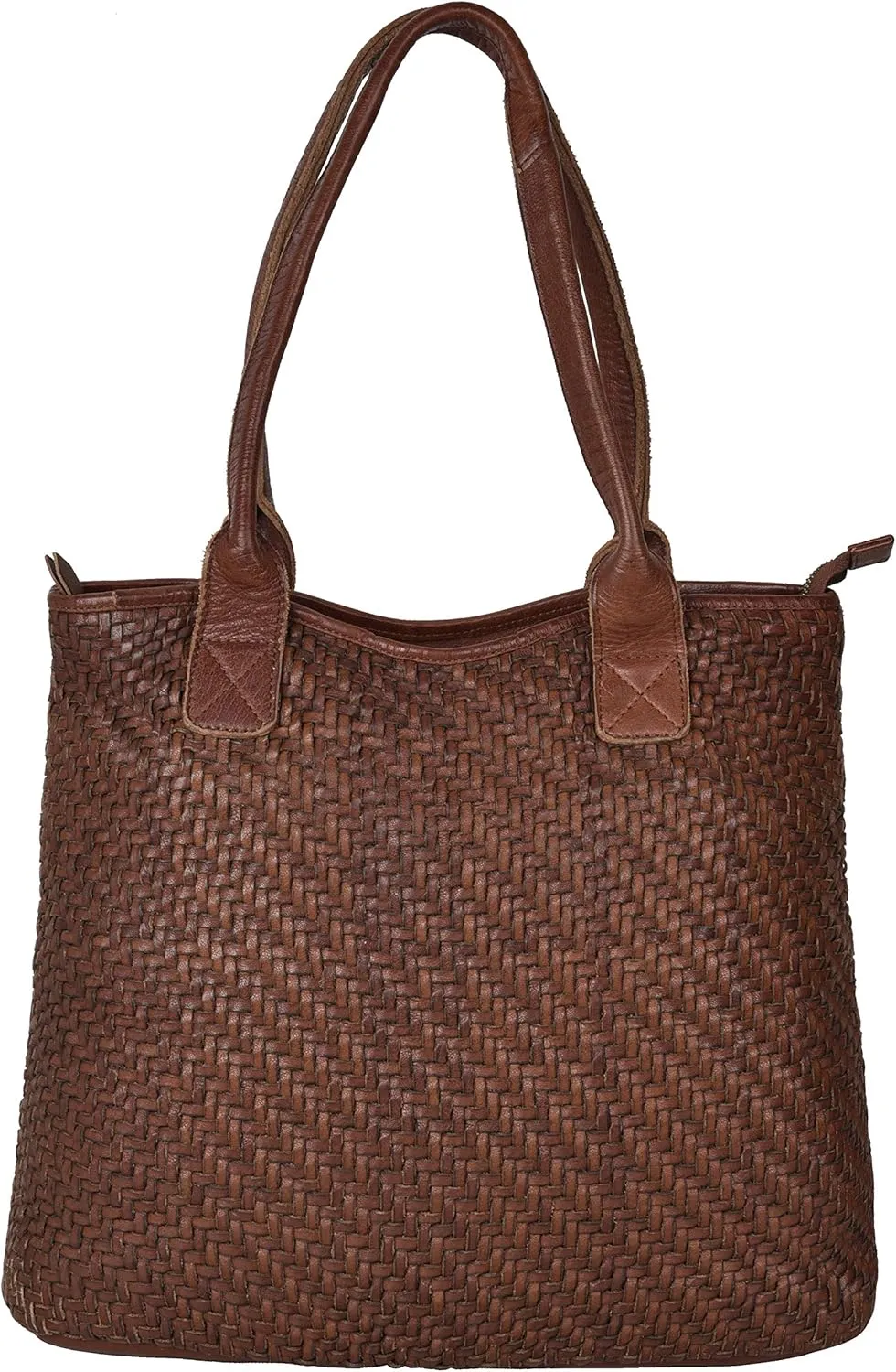 ANTONIO VALERIA Alice Braided Washed Leather HandBag for Women