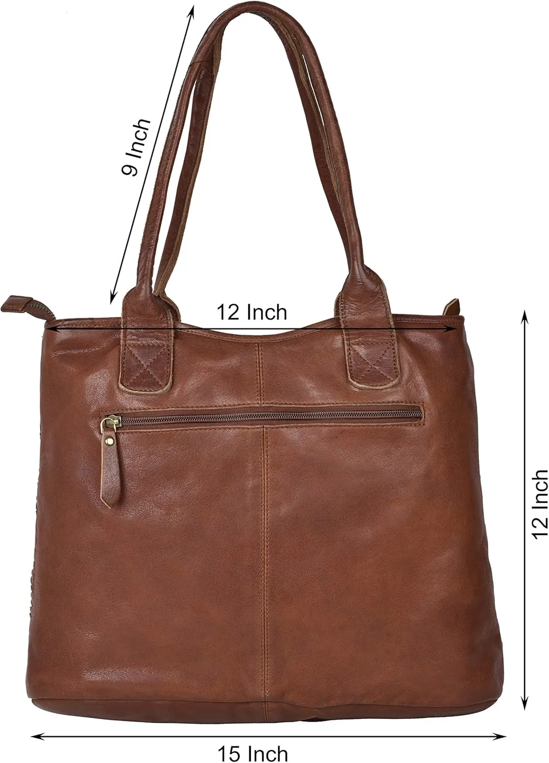 ANTONIO VALERIA Alice Braided Washed Leather HandBag for Women