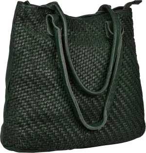 ANTONIO VALERIA Alice Braided Washed Leather HandBag for Women
