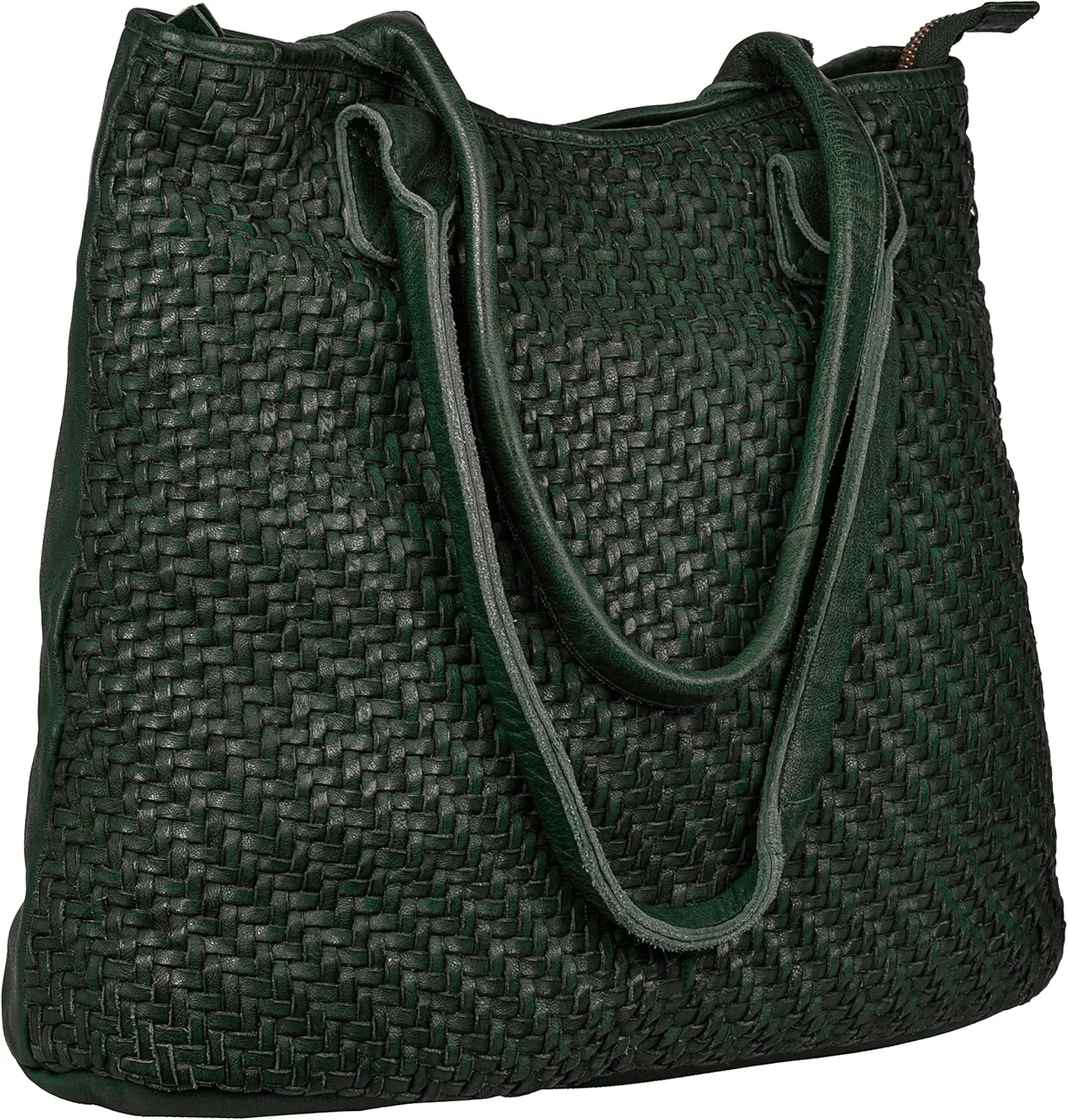 ANTONIO VALERIA Alice Braided Washed Leather HandBag for Women