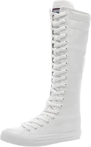 ANUFER 3.7M Long Colorful Shoelaces for Canvas Knee Boots