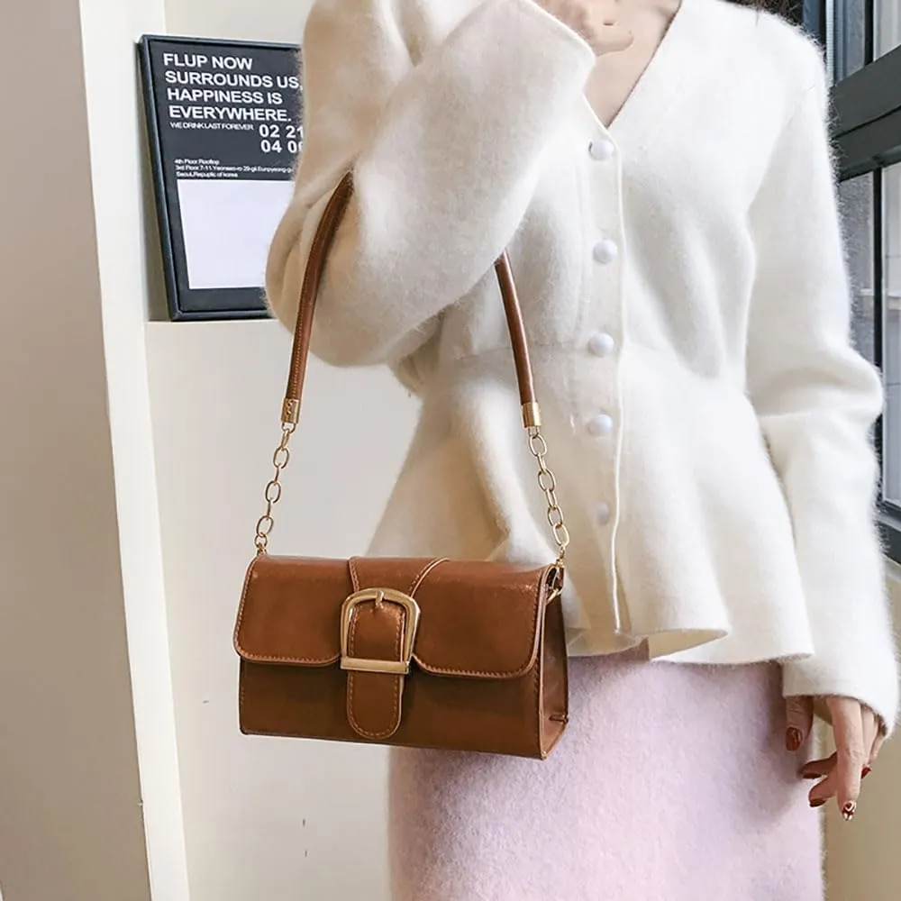 Aoekaff Shoulder Purse For Women Vintage Pu Leather Cute Small Shoulder Bag Retro Classic Handbags With Removable Strap