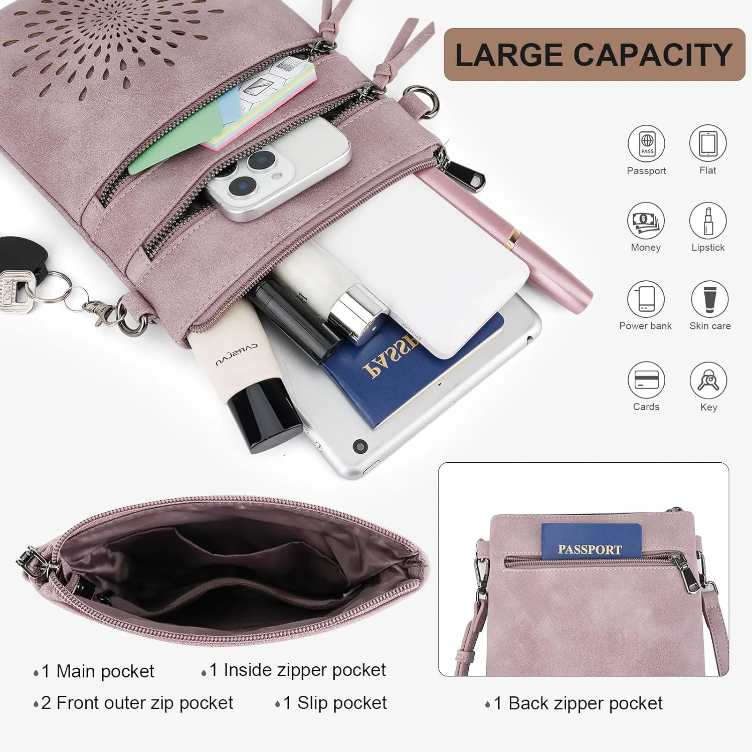APHISON Crossbody Purse for Women, Vegan Leather Sunflower Crossbody Phone Handbags with Adjustable Strap