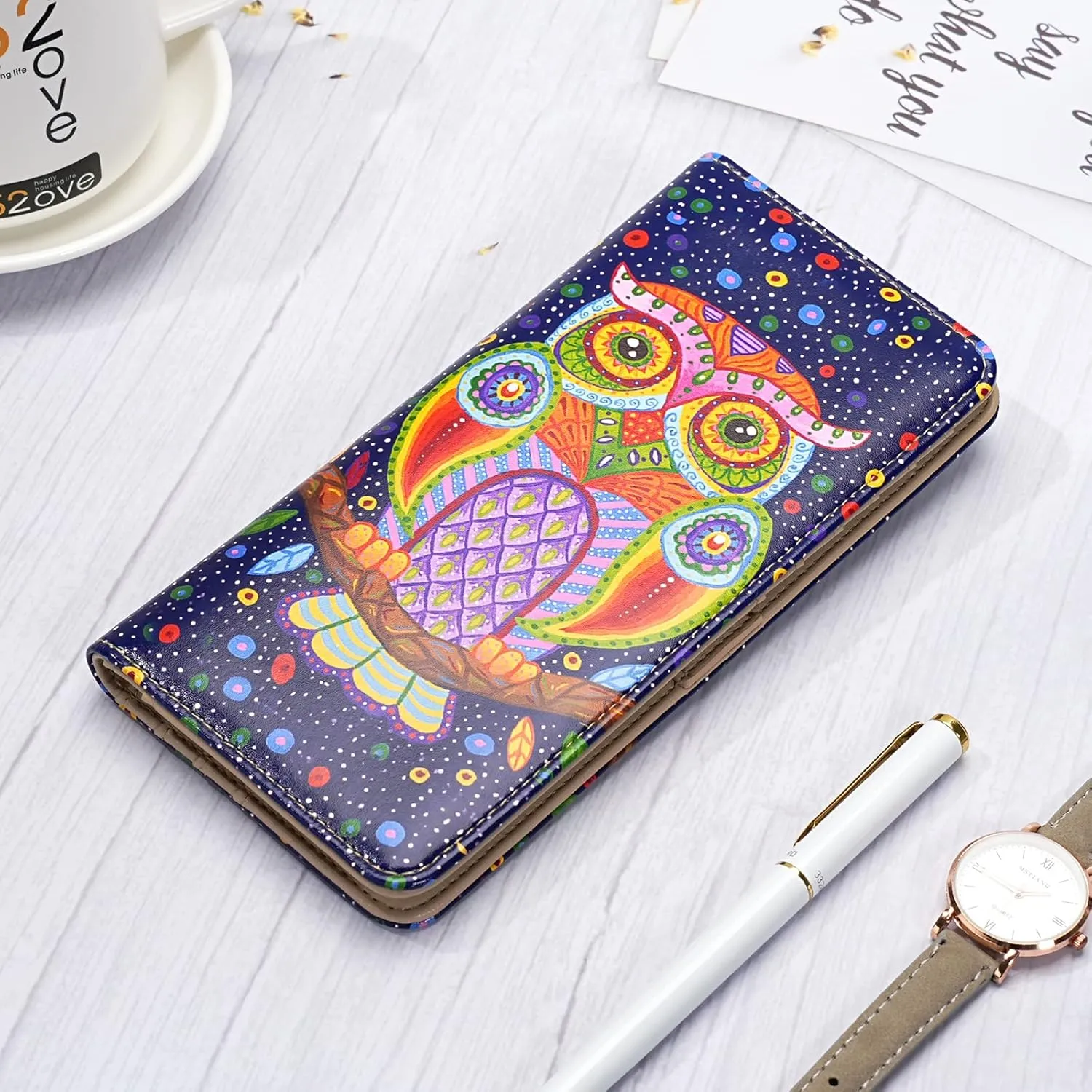 APHISON Wallet Women Ultra Slim Thin Leather Womens Wallet RFID Blocking Credit Card Holder Bifold Clutch Long Ladies Billfold