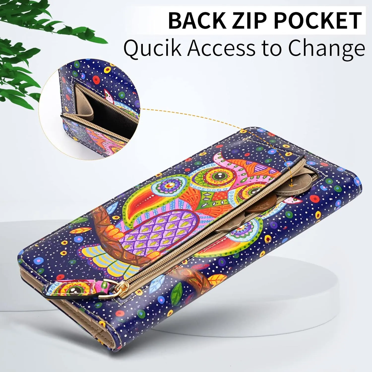 APHISON Wallet Women Ultra Slim Thin Leather Womens Wallet RFID Blocking Credit Card Holder Bifold Clutch Long Ladies Billfold