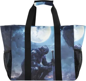 Archangel Wings Moon Large Tote Bags for Women Canvas Tote Purse Reusable Grocery Bags Top Handle Handbags for Travel, Work